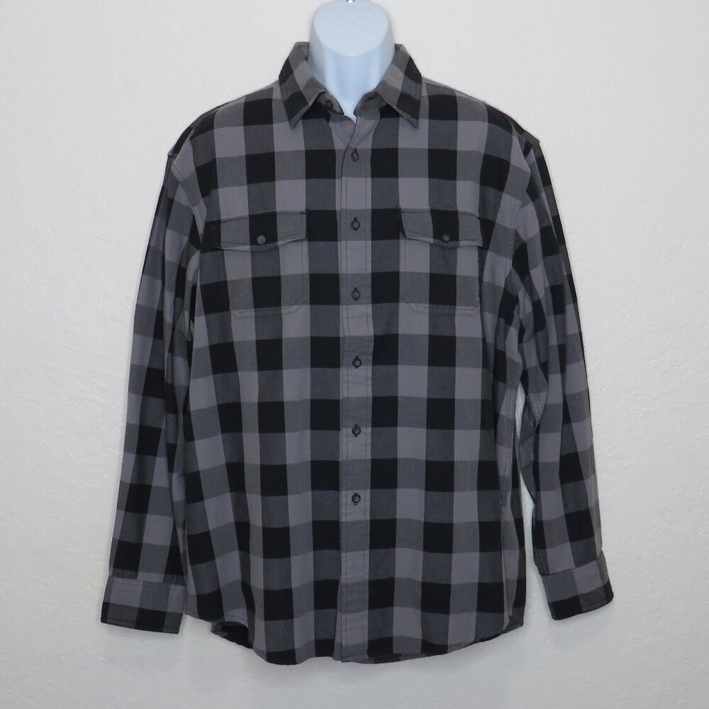 G.H.Bass Co.* Men's Long Sleeve Button Down Curved Hem Chest Pocket Shirt~ Large
